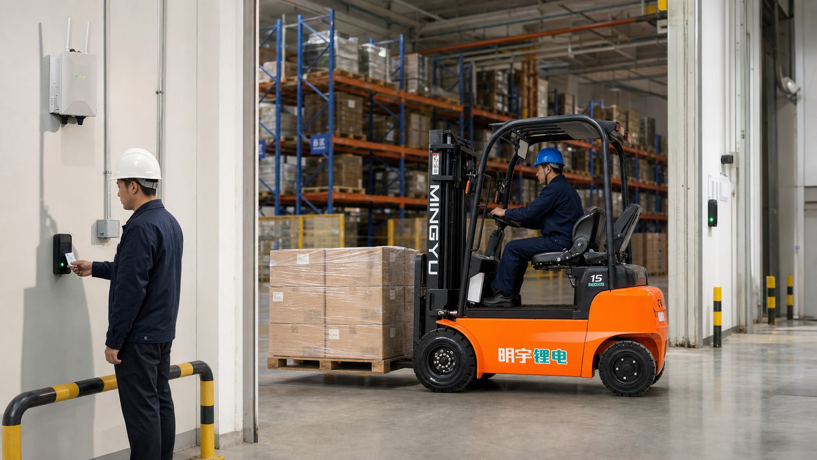 1.5T New Electric Counterweight Forklift in a practical operating scene