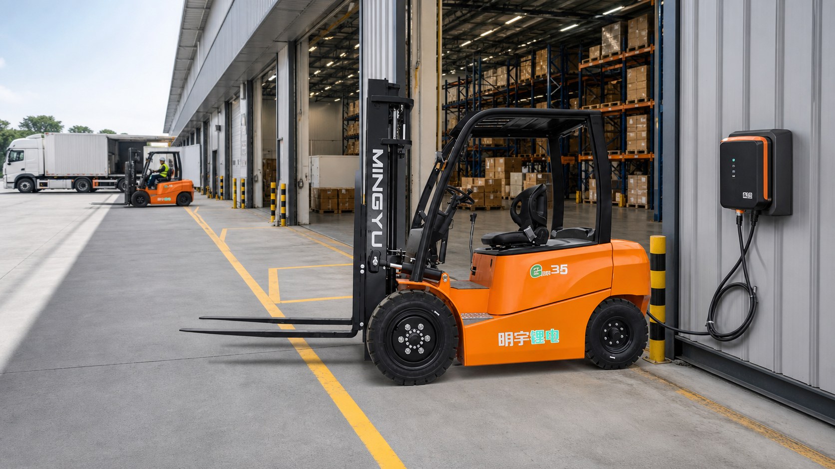 3.5T B-Series Electric Counterweight Forklift in a practical operating scene