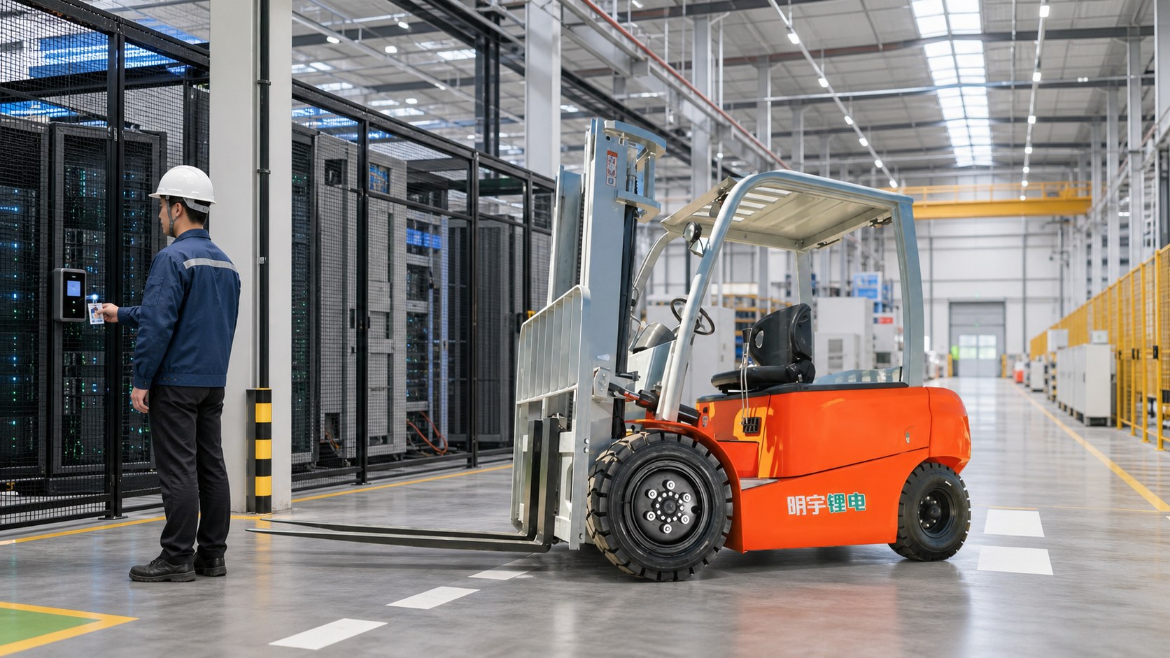 4.0T New Energy Electric Forklift in a practical operating scene