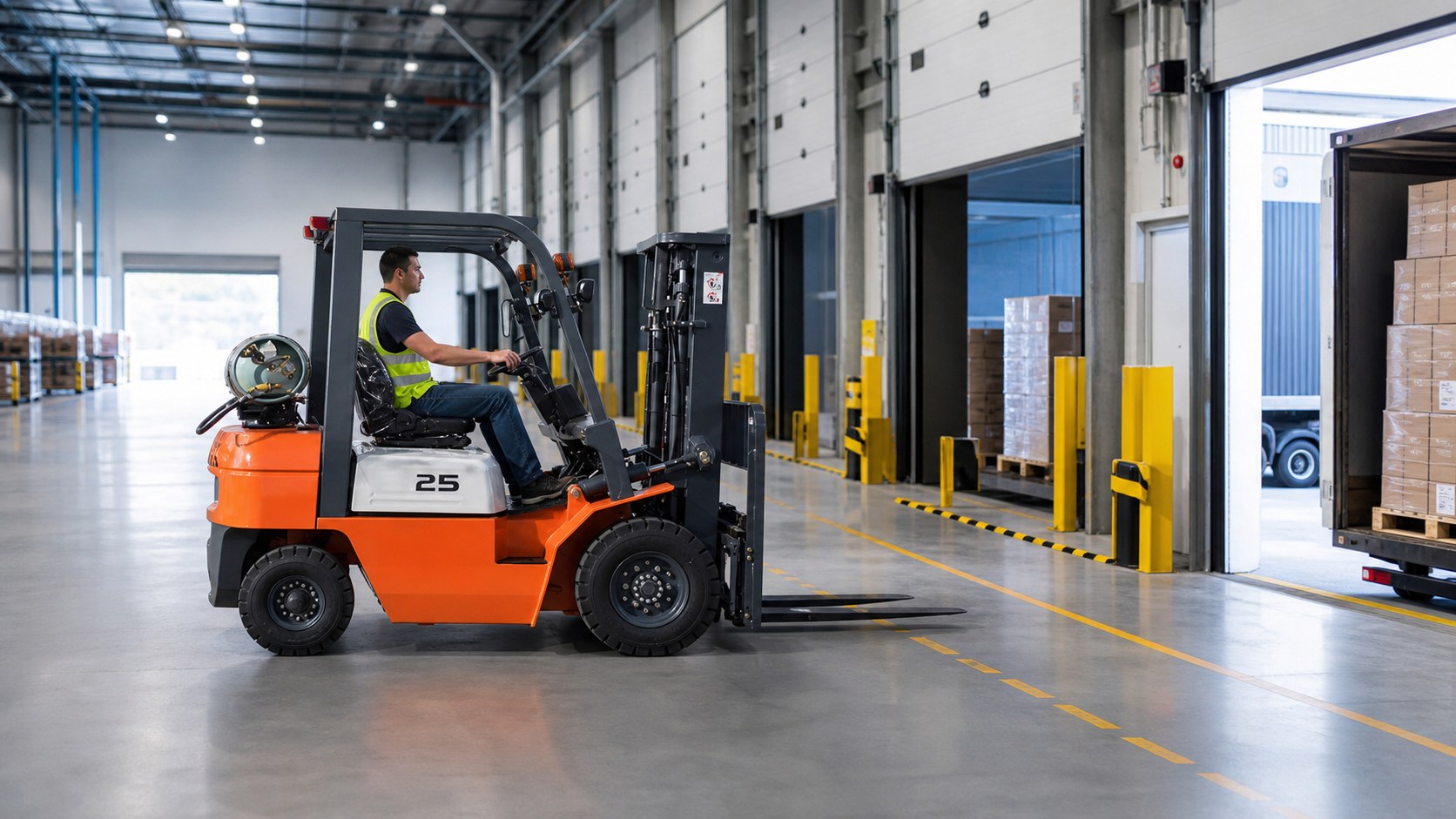 2.5T Gasoline/LPG Forklift Truck in a practical operating scene