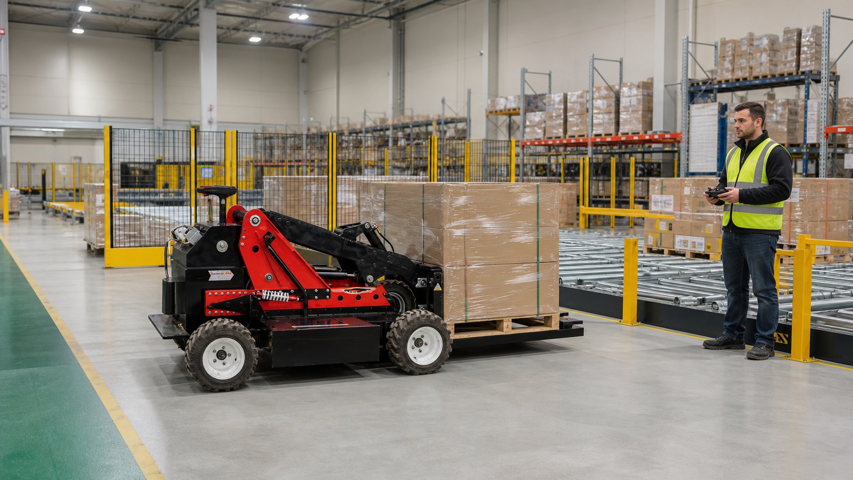 1000kg Remote-Control Forklift in a practical operating scene