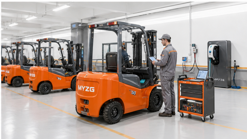 CPD15B electric forklift in a safe, connected industrial workflow