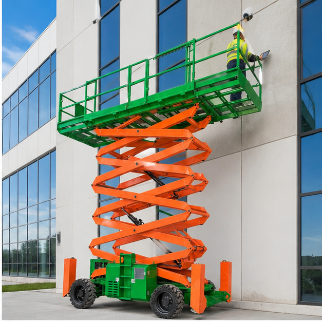 ZG-YY 12-16M Off-road scissor lift platform in a 2026 operating scene