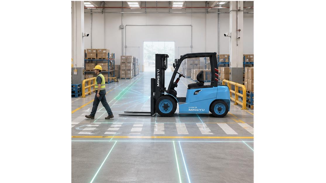 3.5T B-Series Electric Counterweight Forklift in a bright 16:9 operating scene