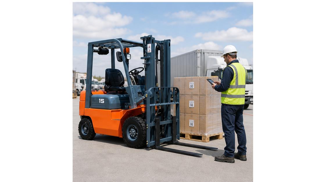 CPC25 diesel forklift in a bright 16:9 operating scene