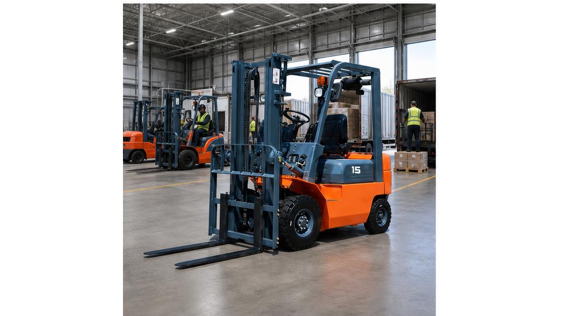 CPC20 diesel forklift in a bright 16:9 operating scene