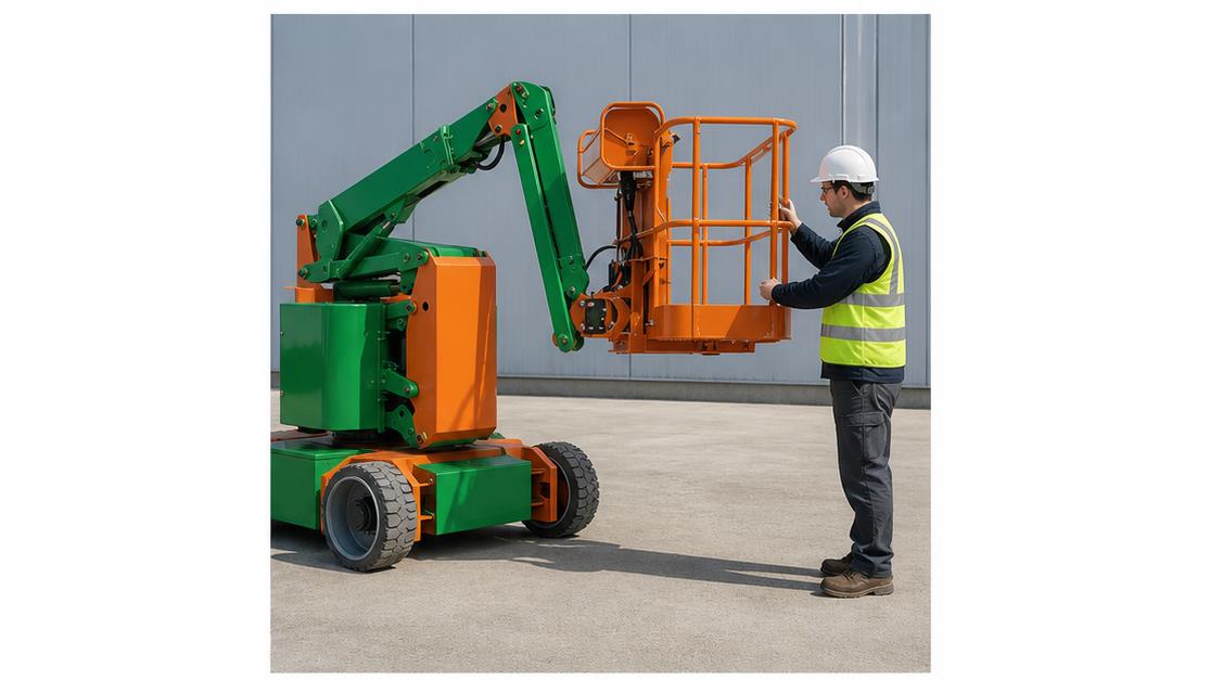 ZG-QB12 Articulating Boom Lift in a bright 16:9 operating scene