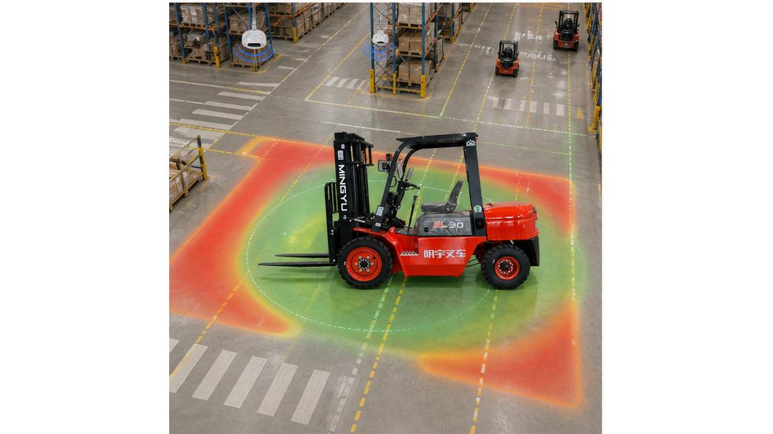 CPC30-K2 diesel forklift in a bright 16:9 operating scene