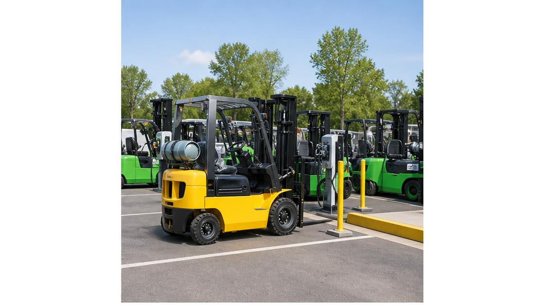 CPY15 Gasoline LPG Forklift Truck in a bright 16:9 operating scene