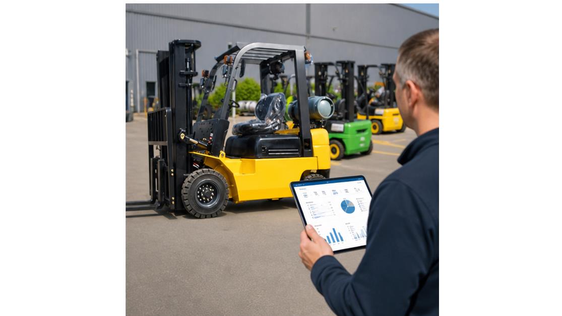 CPY25 Gasoline LPG Forklift Truck in a bright 16:9 operating scene