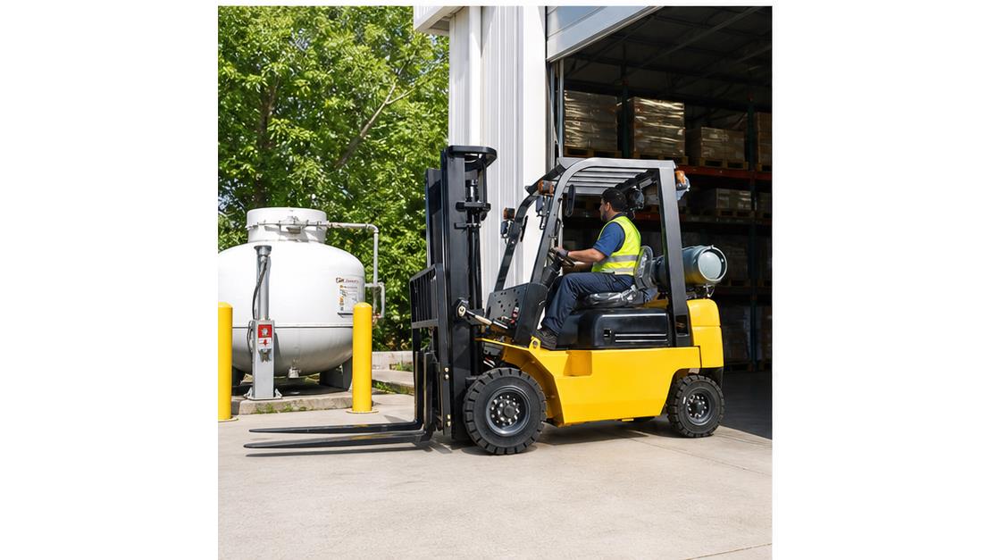 CPY20 Gasoline LPG Forklift Truck in a bright 16:9 operating scene
