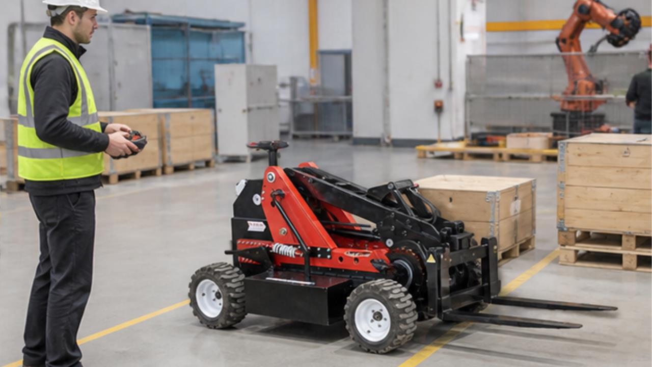 600-800kg Remote Control Forklift in a bright operating scene
