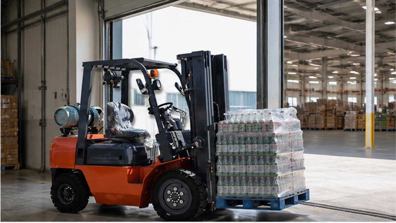 CPY30 Gasoline LPG Forklift Truck in a bright operating scene