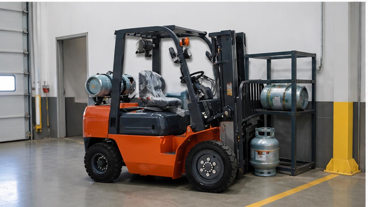 CPY35 Gasoline LPG Forklift Truck in a bright operating scene