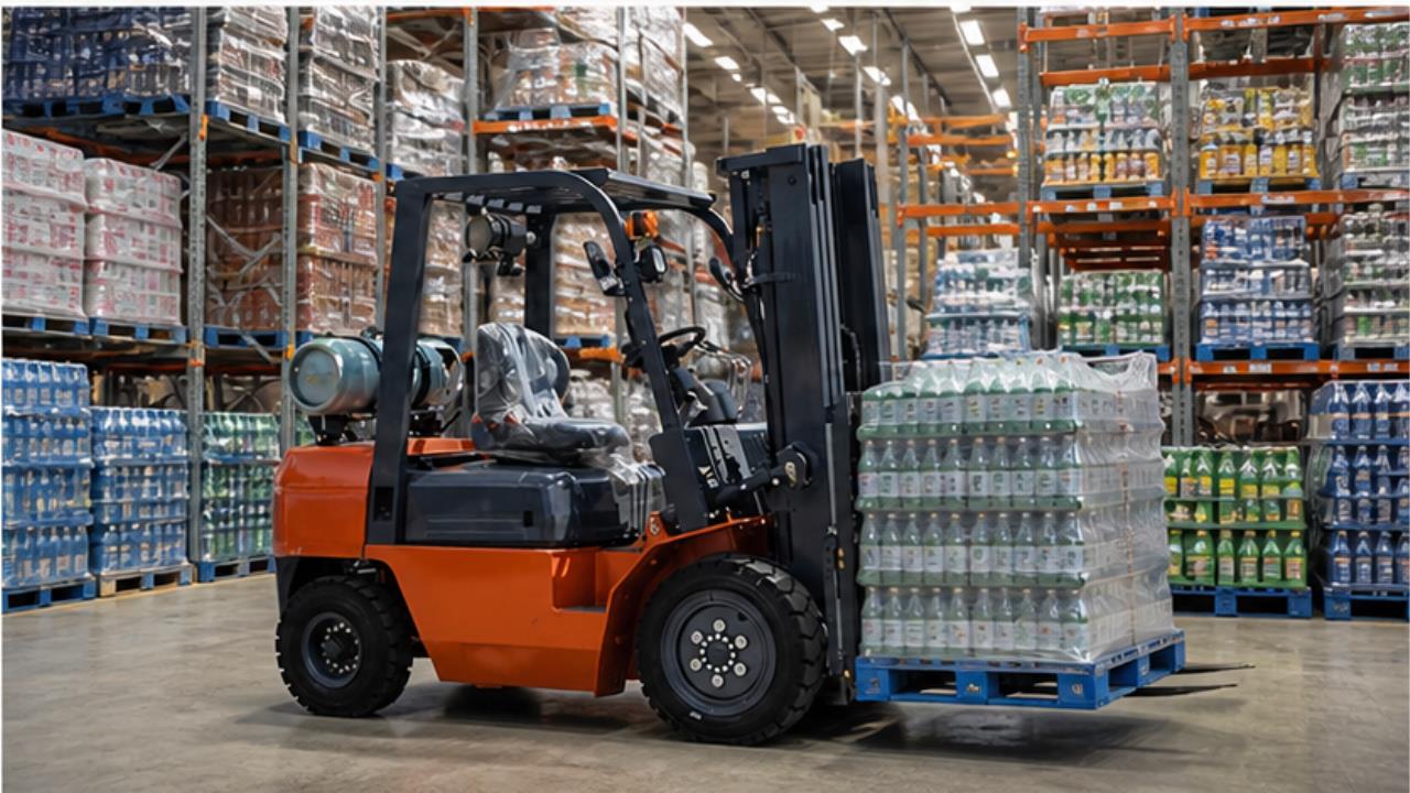 CPY50 Gasoline LPG Forklift Truck in a bright operating scene