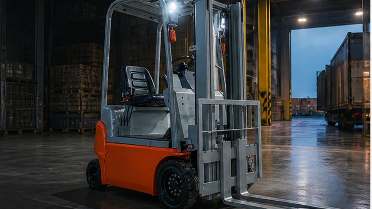 CPD15B Electric Forklift in a bright 16:9 operating scene
