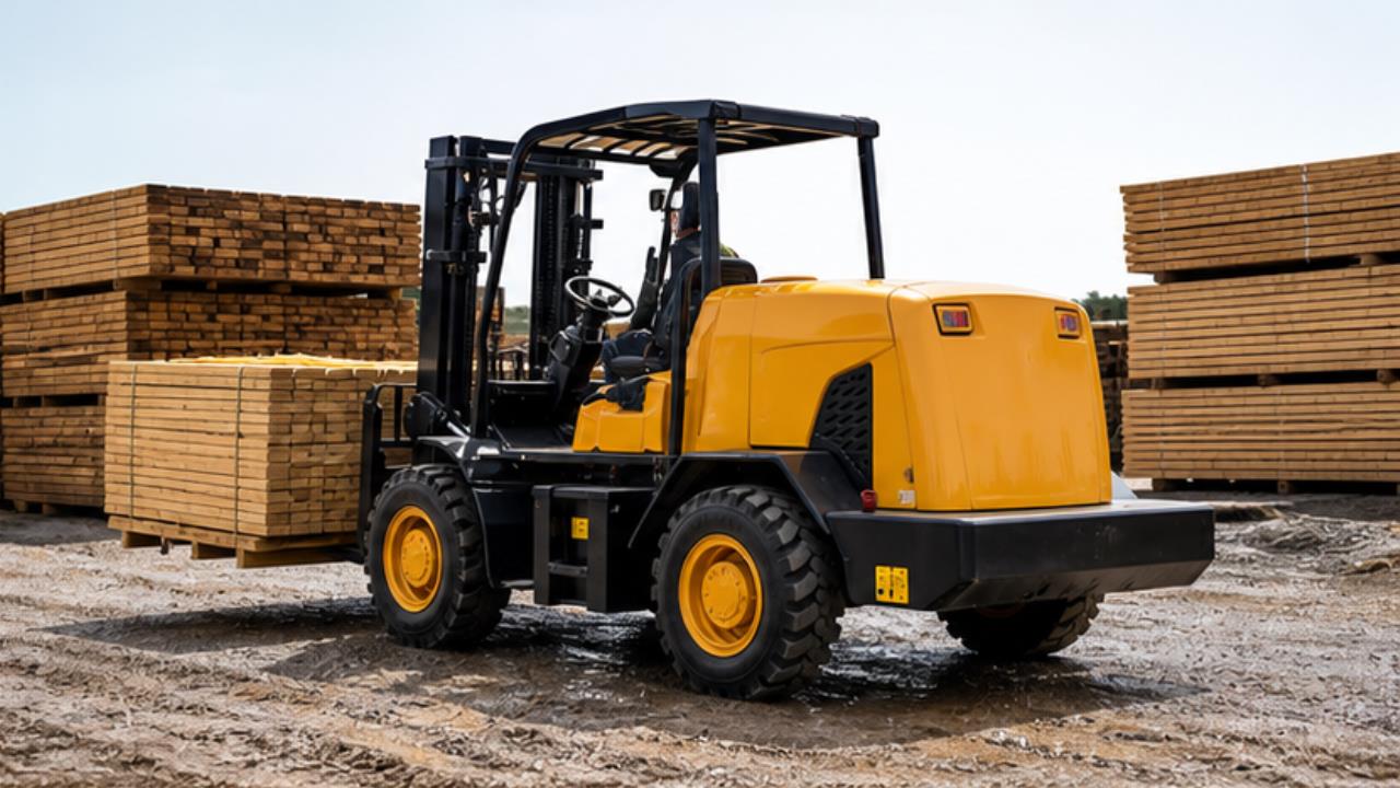 B28 Off-road Forklift in a bright operating scene