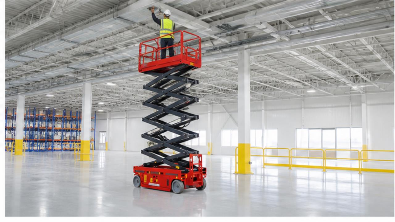 ZG-YY Off-road Scissor Lift in a bright operating scene