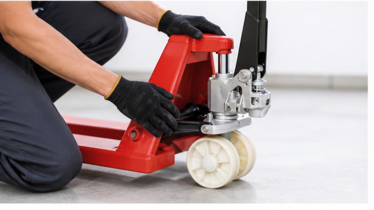 SBD Semi-electric Pallet Stacker in a bright operating scene