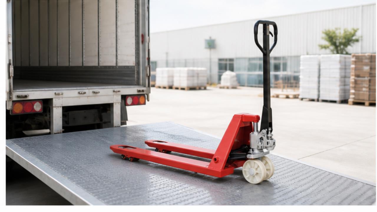 MYCBD15 Electric Pallet Truck in a bright operating scene