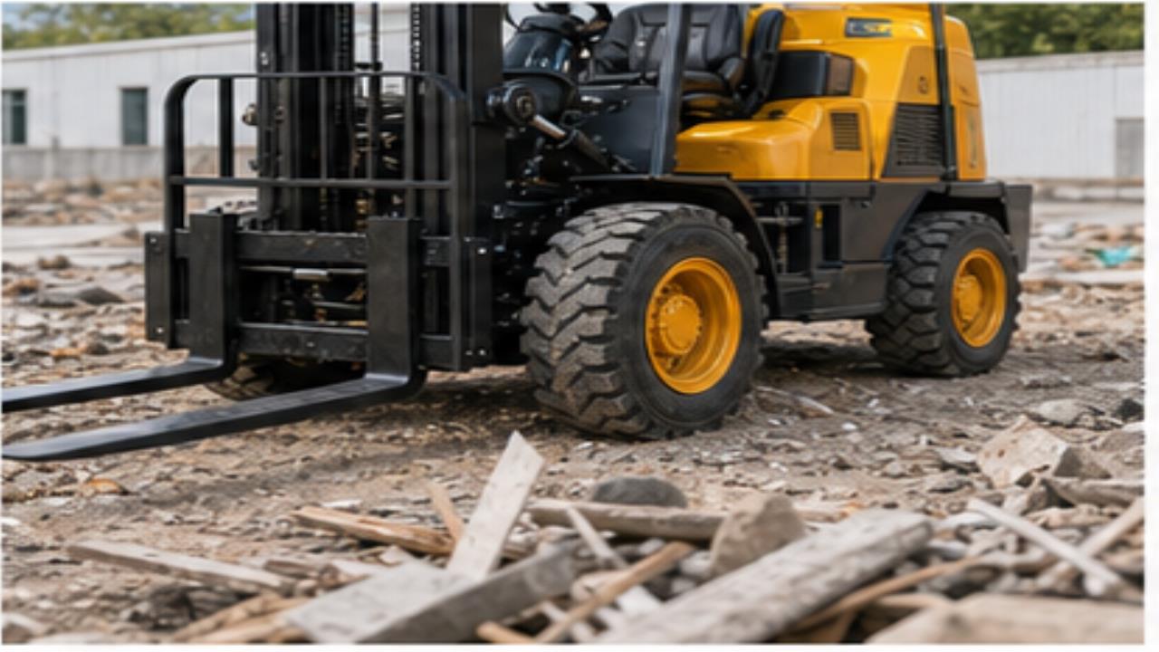 5T Off-road Forklift operating scene