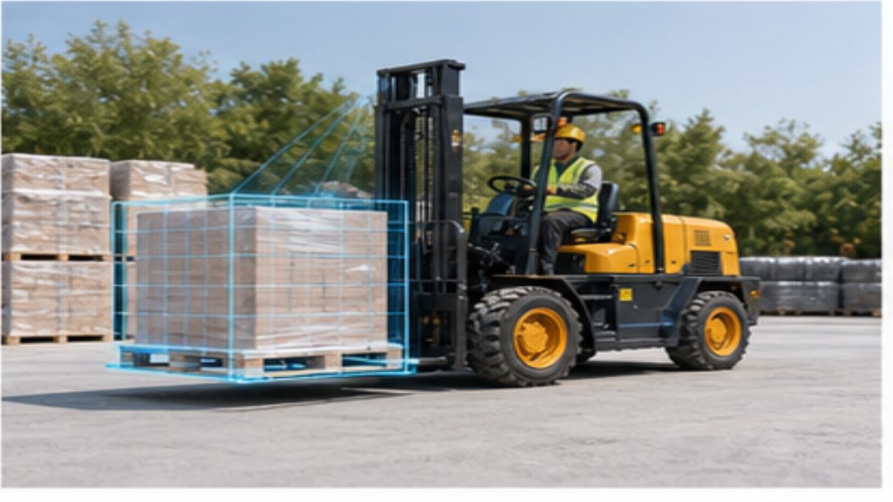 5T Off-road Forklift operating scene