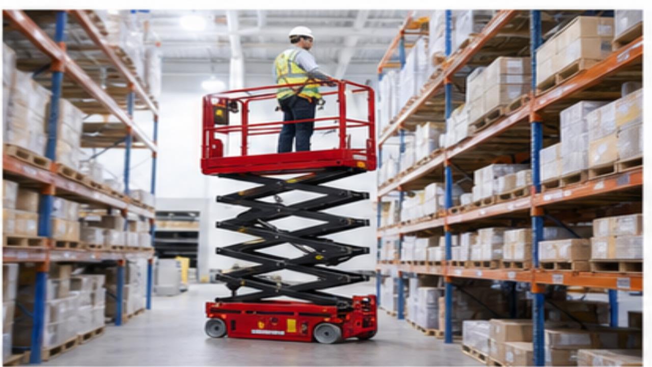 ZG-YY Off-road Scissor Lift operating scene