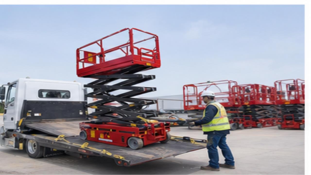 ZG-LDZX Crawler Scissor Lift operating scene