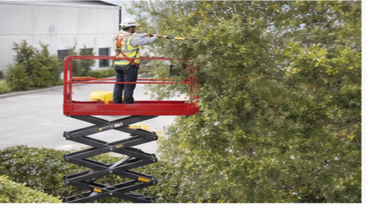 ZG-LDZX Crawler Scissor Lift operating scene
