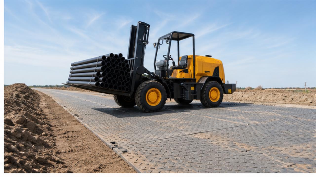 5T Off-road Forklift operating scene
