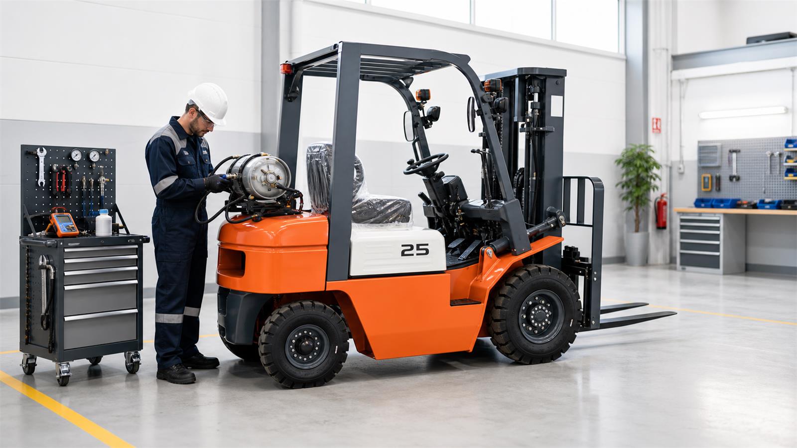 CPY25 LPG Forklift fuel-quality control scene