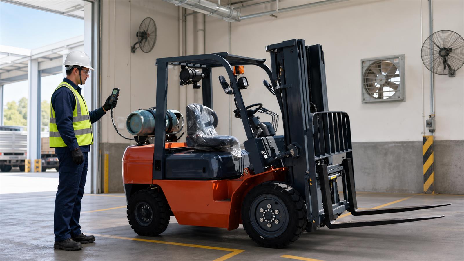 CPY30 LPG Forklift fuel-quality control scene