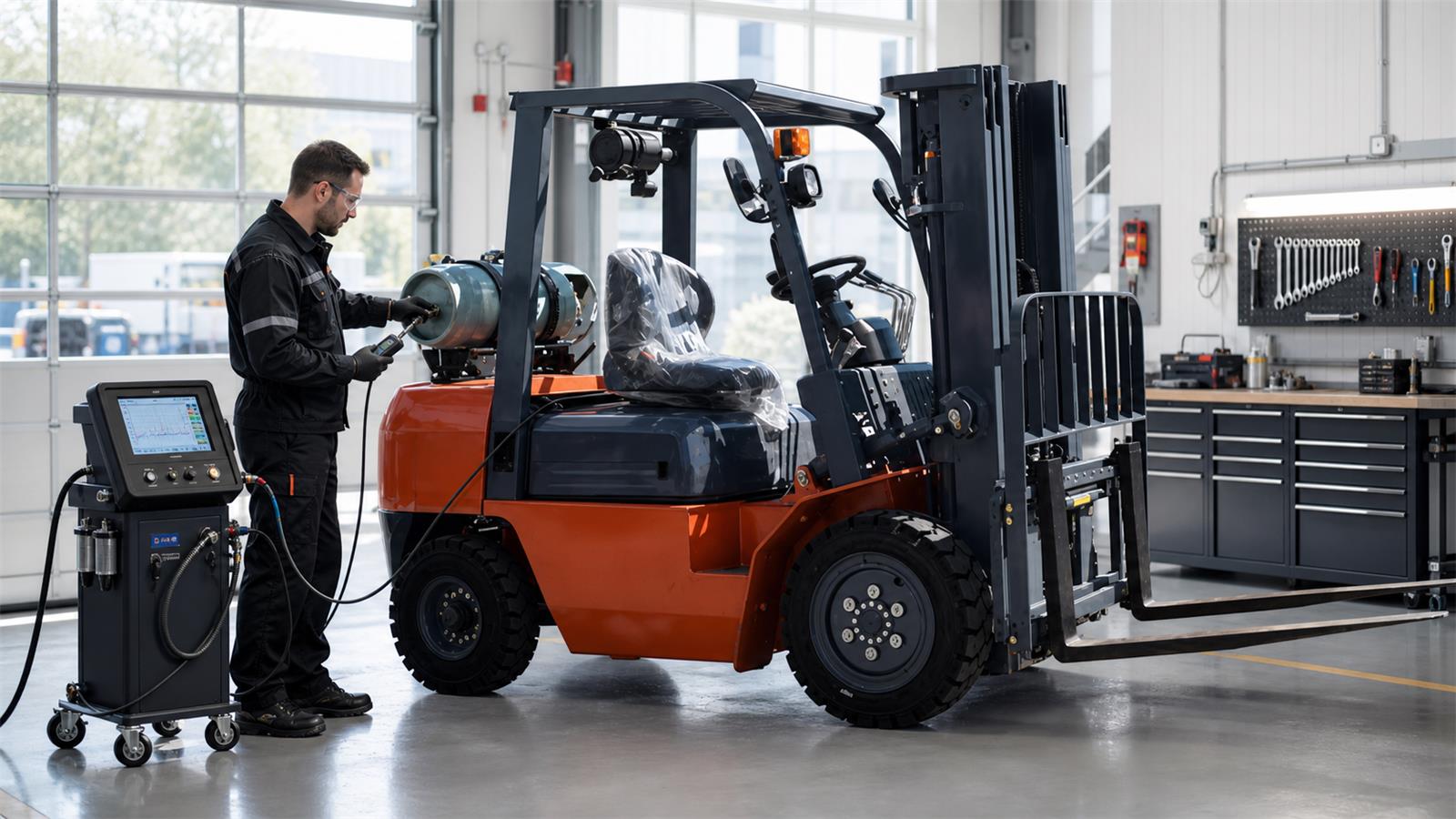 CPY15 LPG Forklift fuel-quality control scene
