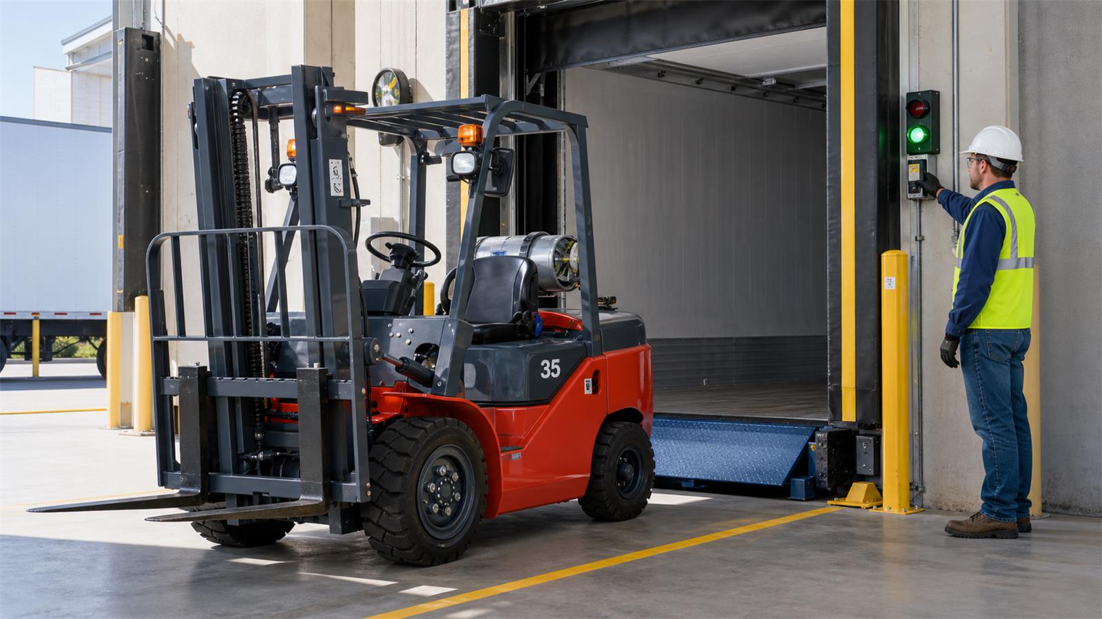 CPY35 LPG Forklift fuel-quality control scene