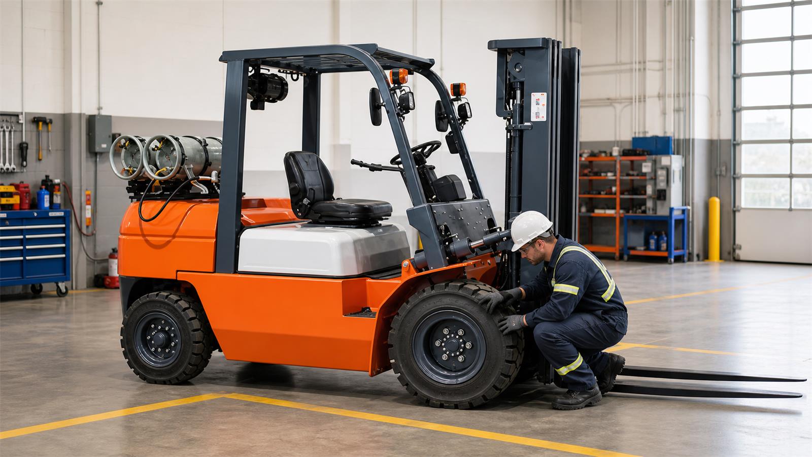 CPY50 LPG Forklift fuel-quality control scene