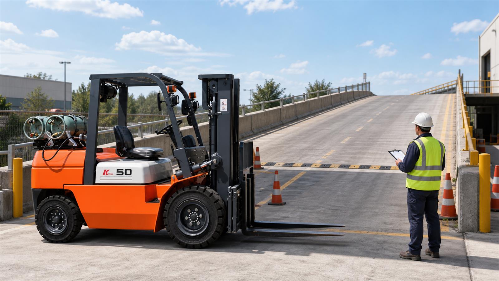 CPY50 LPG Forklift fuel-quality control scene