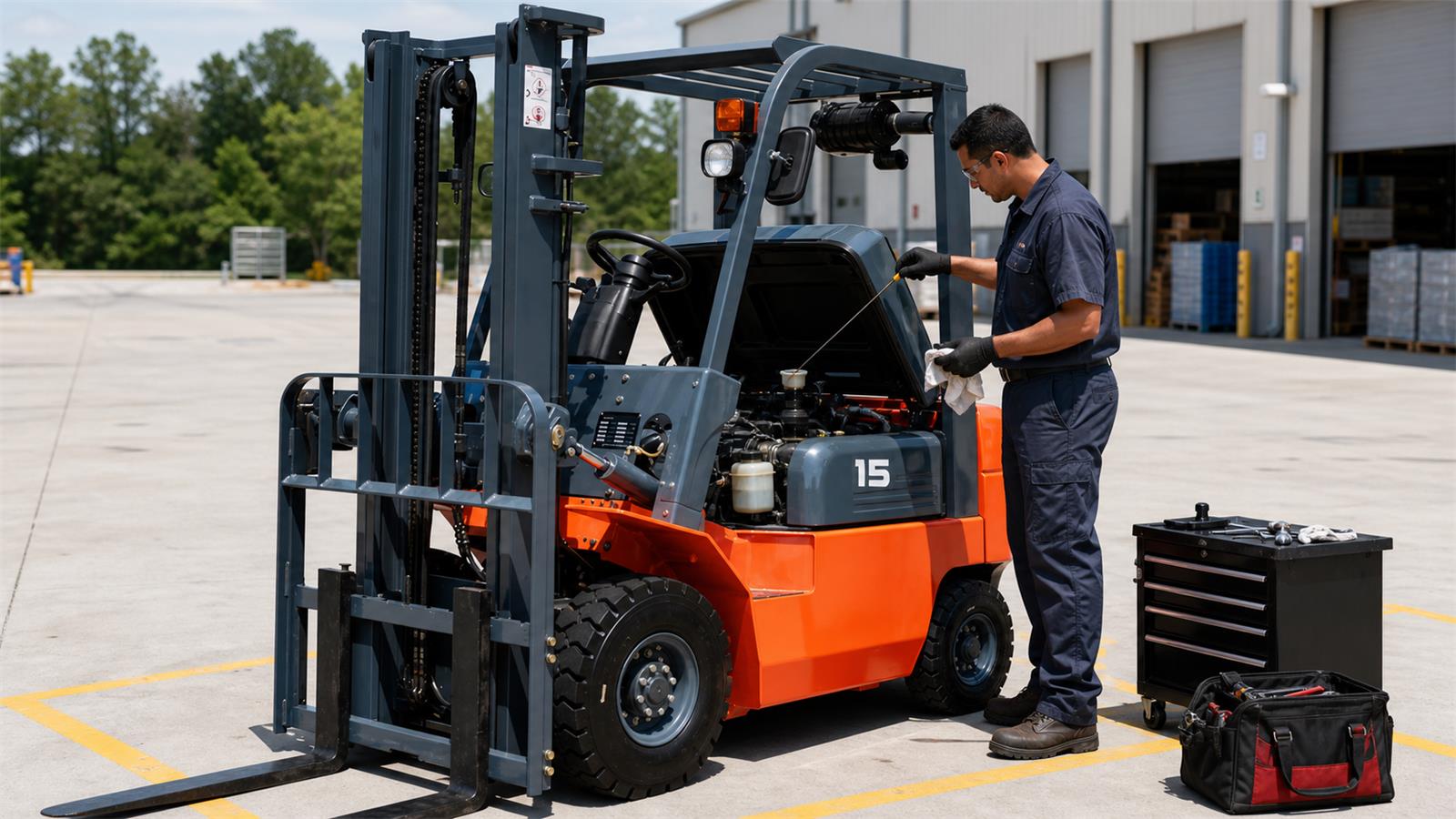 CPC15 Diesel Forklift fuel-quality control scene