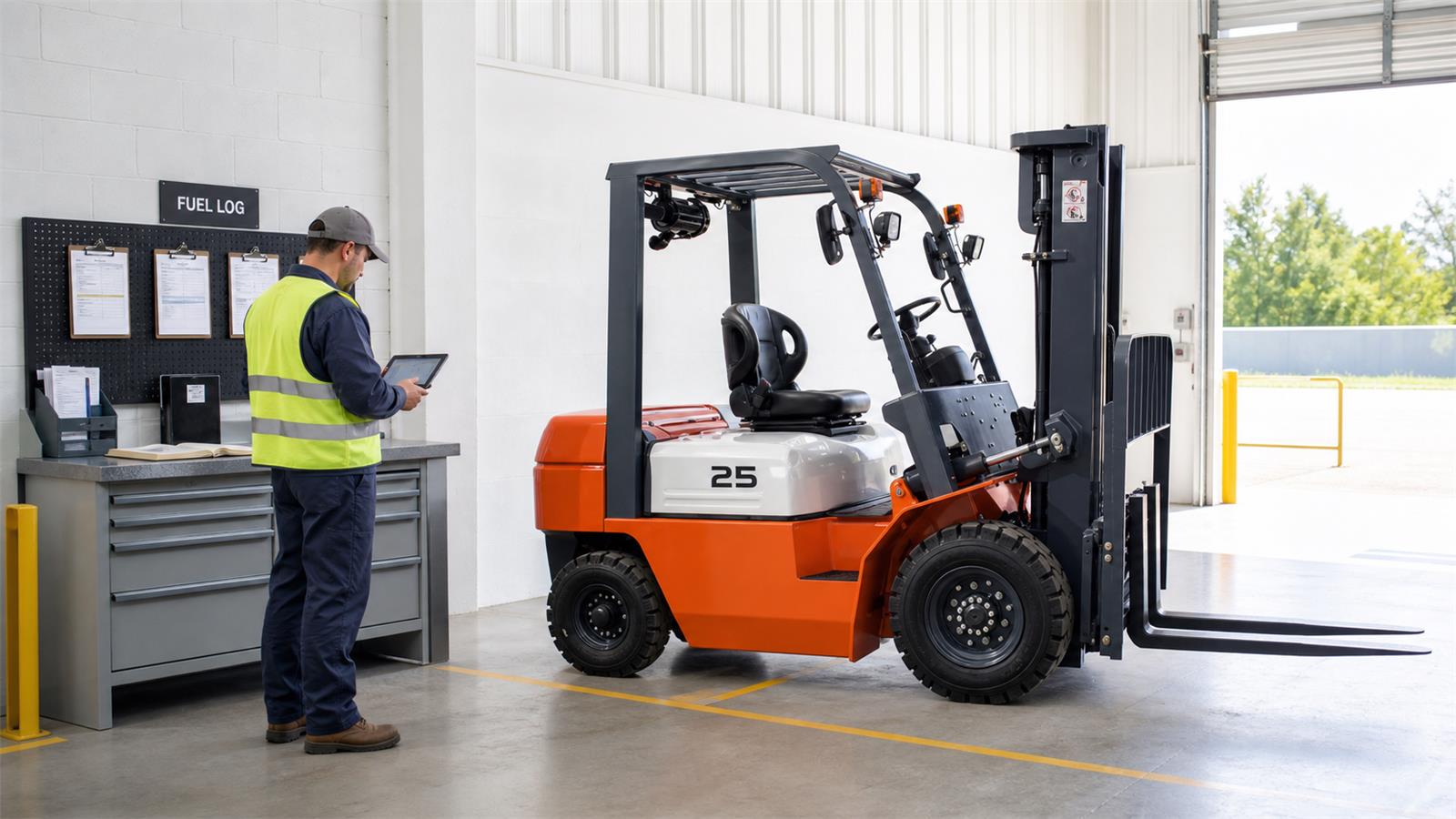 CPC50 Diesel Forklift fuel-quality control scene