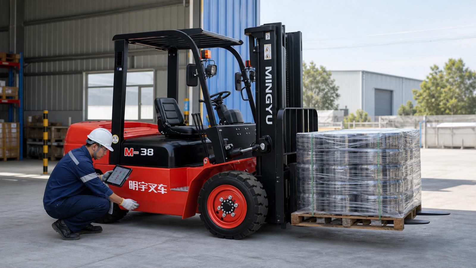 CPC38 Diesel Forklift fuel-quality control scene