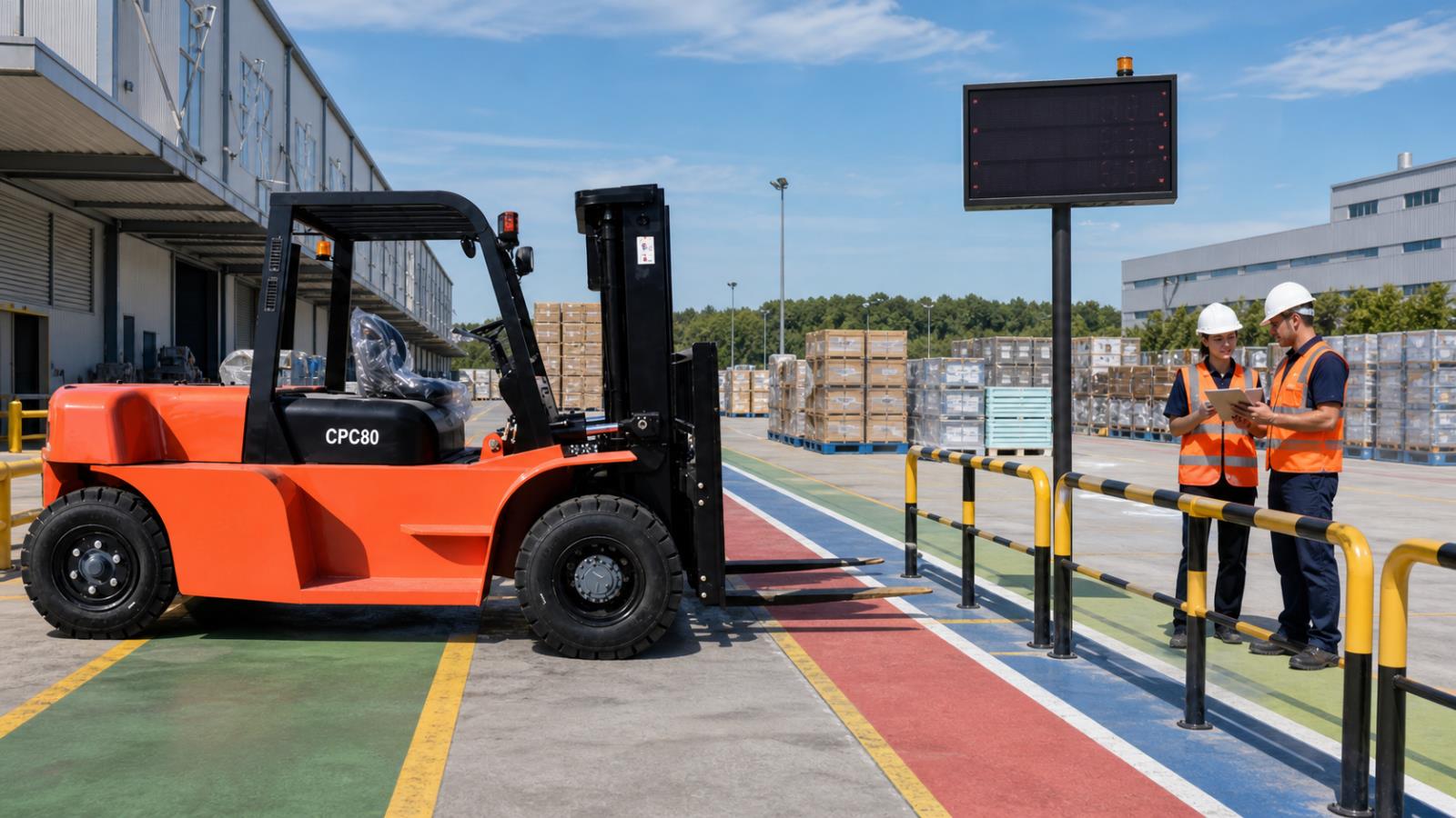 CPC80 Diesel Forklift fuel-quality control scene