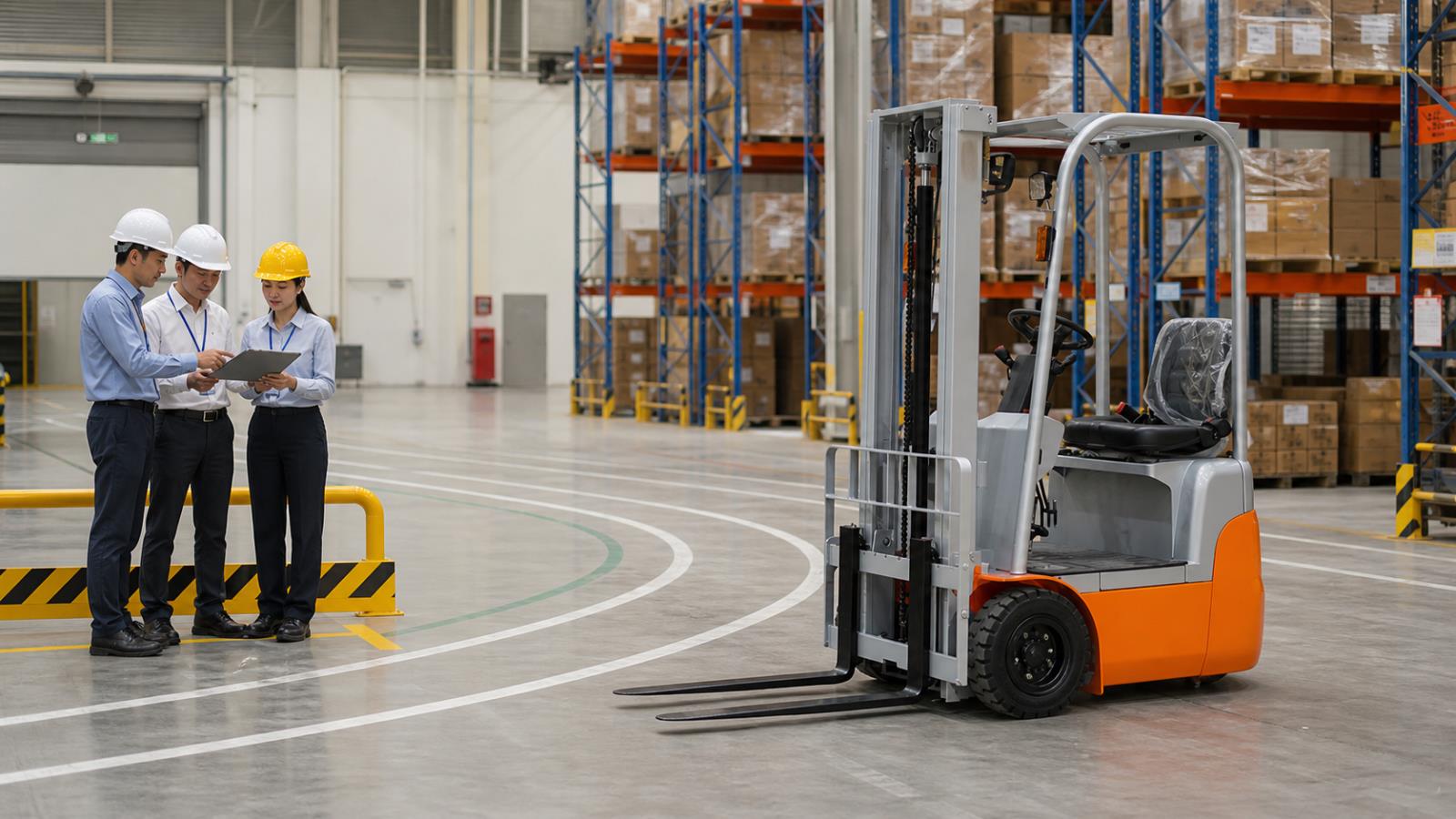 MYCPD10 Electric Forklift fuel-quality control scene