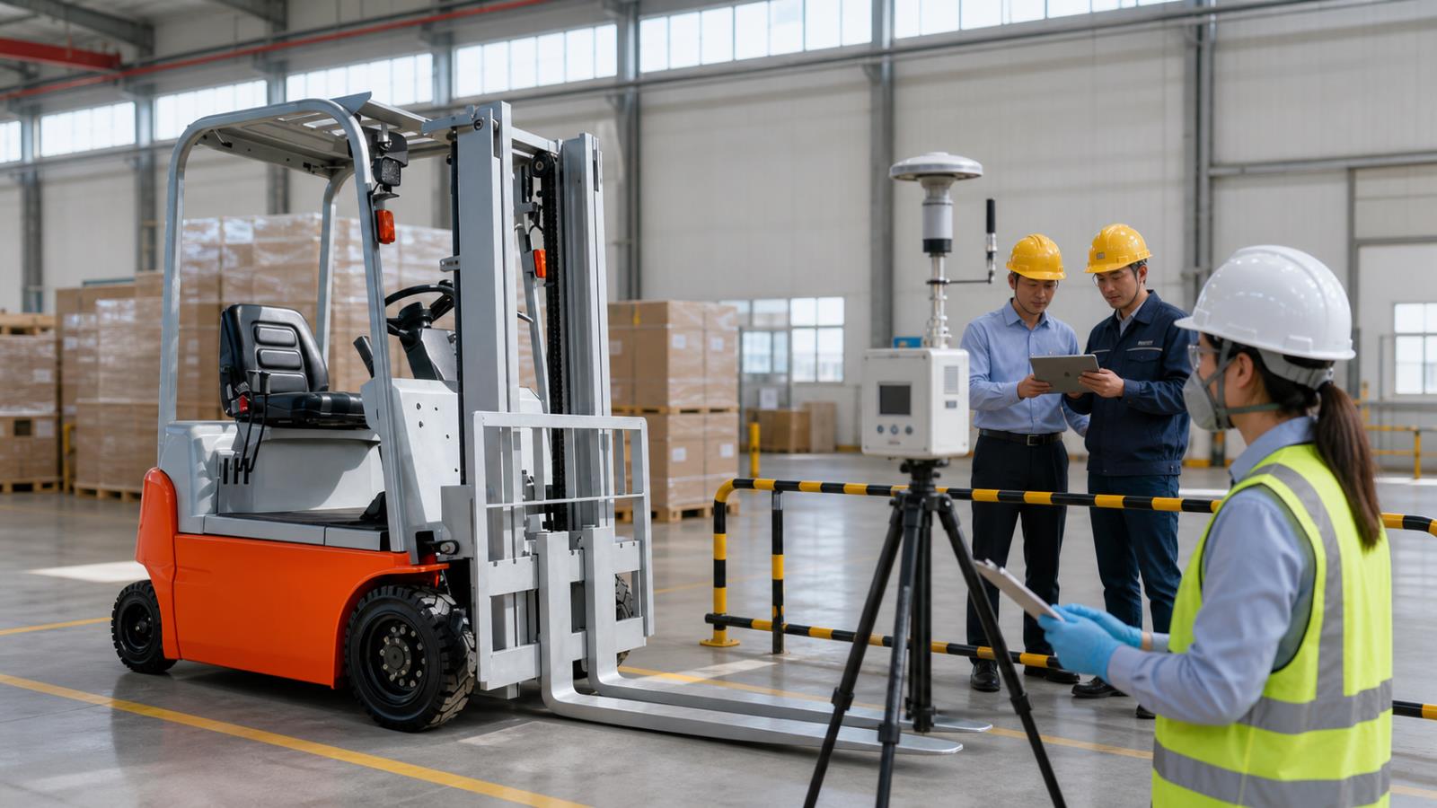 CPD10 Electric Forklift fuel-quality control scene