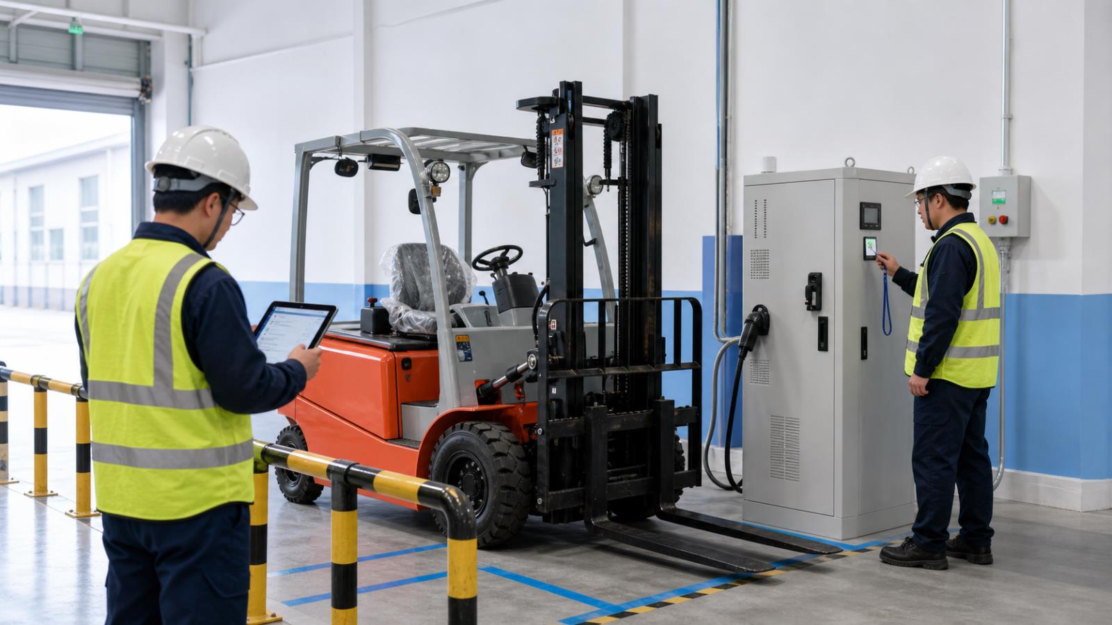 CPD35B Electric Forklift fuel-quality control scene