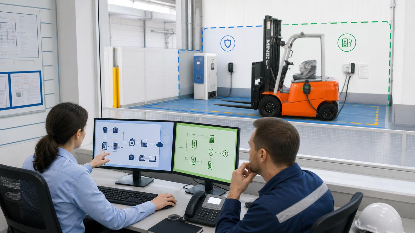 CPD40B Electric Forklift fuel-quality control scene