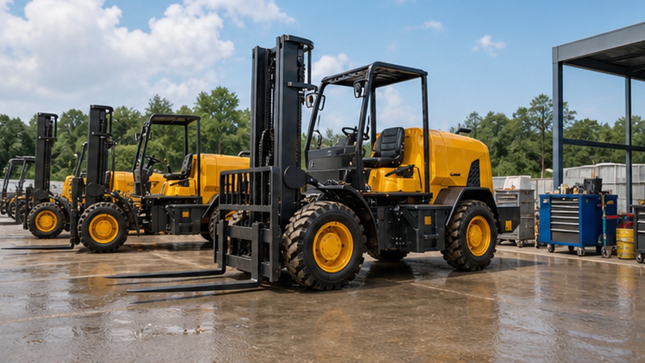 7T Off-road Forklift in a bright operational scene