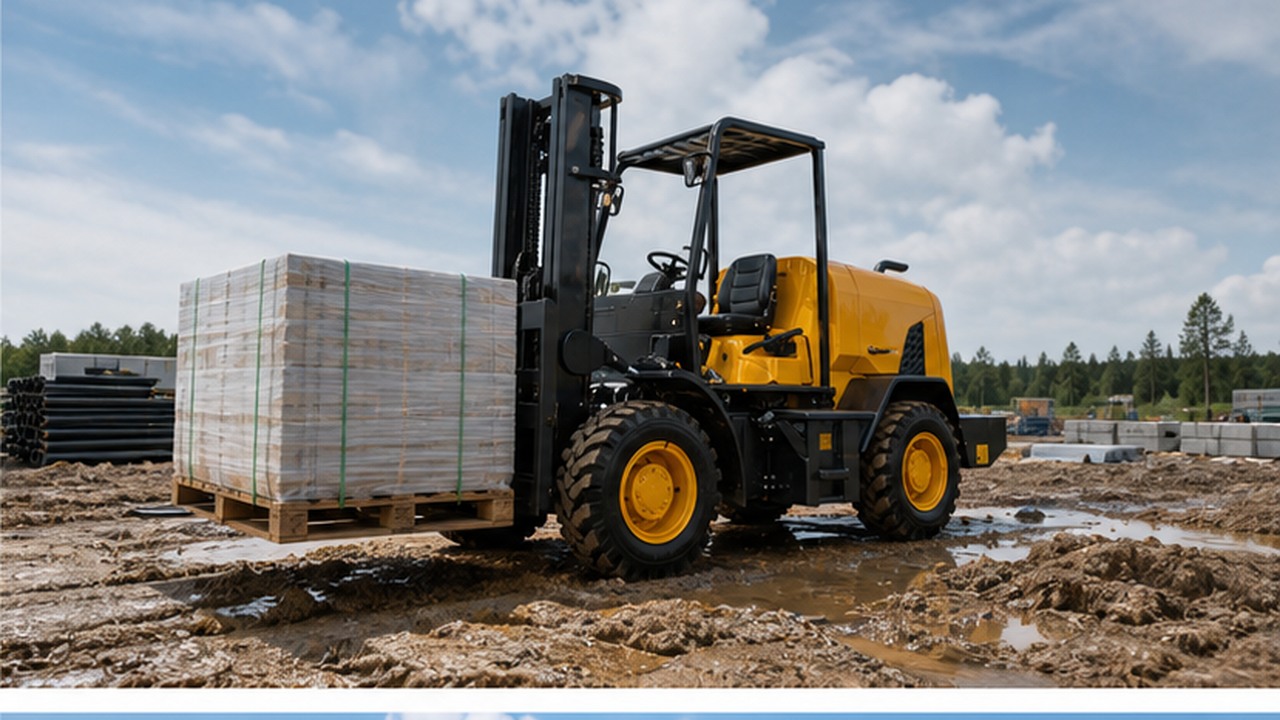 CPC30SY Off-road Forklift in a bright operational scene