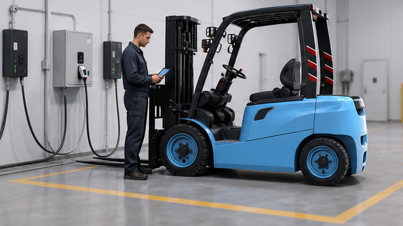 CPD10B Electric Forklift in a bright operational scene
