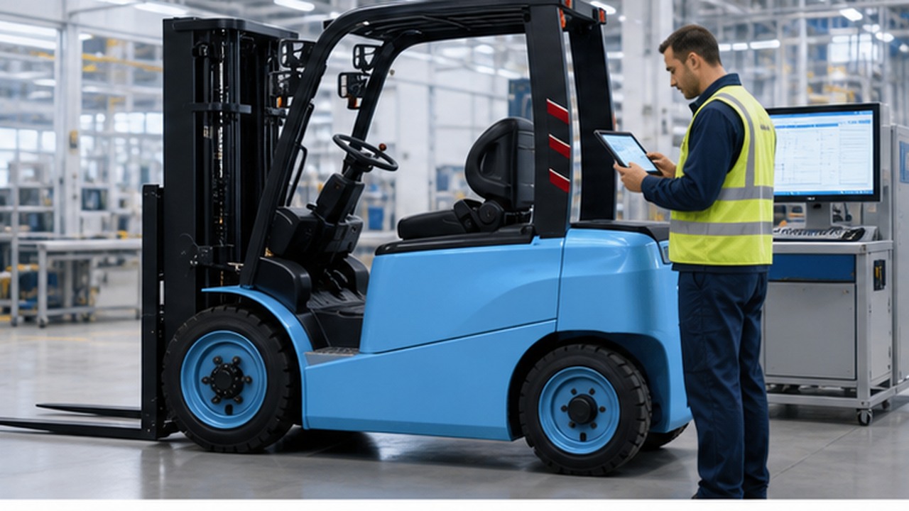CPD18B Electric Forklift in a bright operational scene