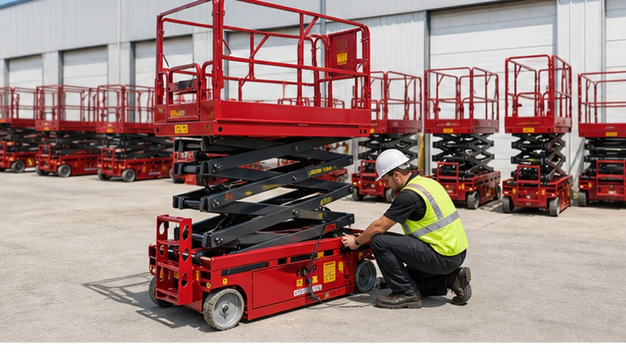 ZG-YY Off-road Scissor Lift in a bright operational scene