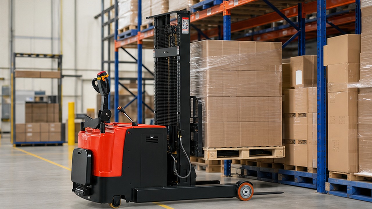 CDDG Electric Pallet Stacker in a bright operational scene